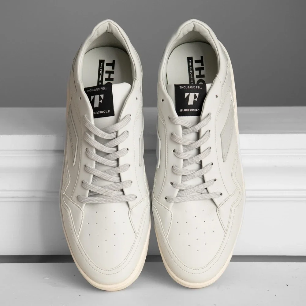 Thousand Fell Mens 11.5 White Eco Friendly Sneakers Minimalist Vegan Sustainable